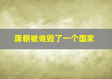 唐朝被谁毁了一个国家