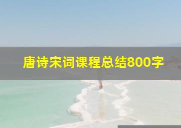 唐诗宋词课程总结800字