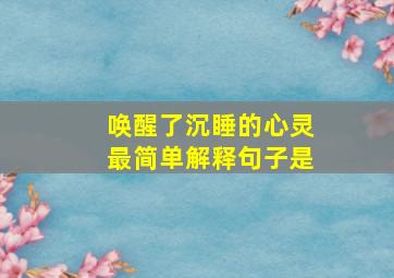 唤醒了沉睡的心灵最简单解释句子是