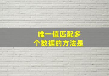 唯一值匹配多个数据的方法是