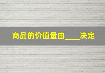 商品的价值量由____决定