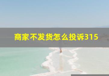 商家不发货怎么投诉315