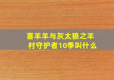 喜羊羊与灰太狼之羊村守护者10季叫什么