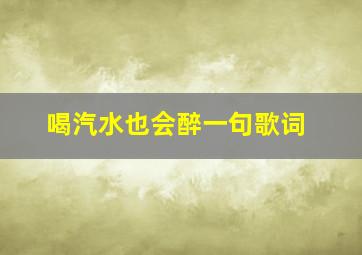 喝汽水也会醉一句歌词