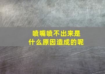 喷嘴喷不出来是什么原因造成的呢