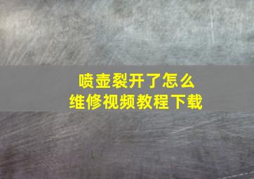 喷壶裂开了怎么维修视频教程下载