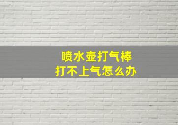 喷水壶打气棒打不上气怎么办