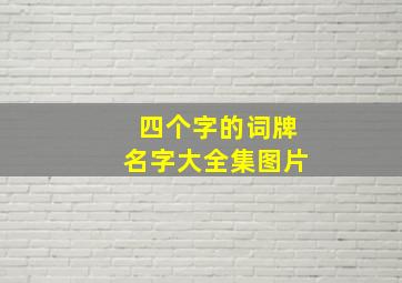 四个字的词牌名字大全集图片