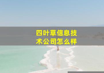 四叶草信息技术公司怎么样