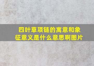 四叶草项链的寓意和象征意义是什么意思啊图片