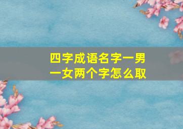 四字成语名字一男一女两个字怎么取