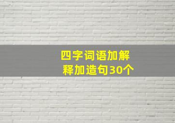 四字词语加解释加造句30个