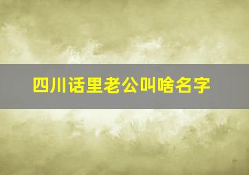 四川话里老公叫啥名字