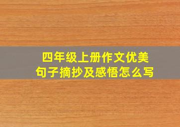 四年级上册作文优美句子摘抄及感悟怎么写