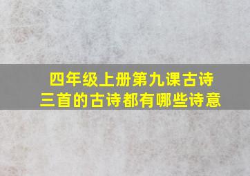 四年级上册第九课古诗三首的古诗都有哪些诗意