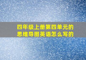 四年级上册第四单元的思维导图英语怎么写的