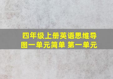 四年级上册英语思维导图一单元简单 第一单元