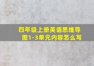 四年级上册英语思维导图1-3单元内容怎么写