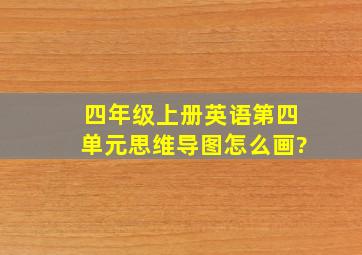 四年级上册英语第四单元思维导图怎么画?