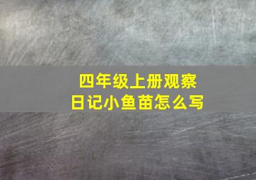 四年级上册观察日记小鱼苗怎么写