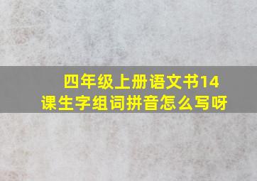 四年级上册语文书14课生字组词拼音怎么写呀