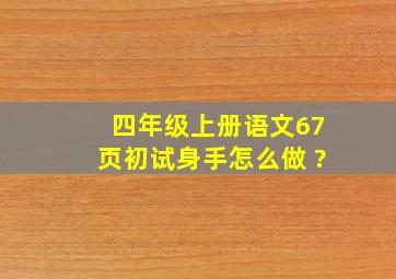 四年级上册语文67页初试身手怎么做 ?