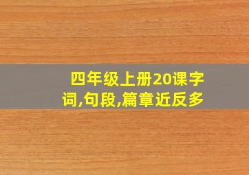 四年级上册20课字词,句段,篇章近反多