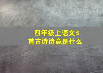 四年级上语文3首古诗诗意是什么