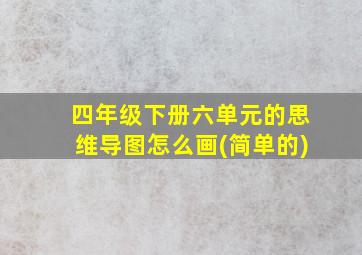 四年级下册六单元的思维导图怎么画(简单的)