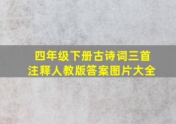 四年级下册古诗词三首注释人教版答案图片大全