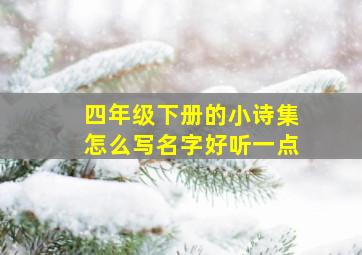 四年级下册的小诗集怎么写名字好听一点