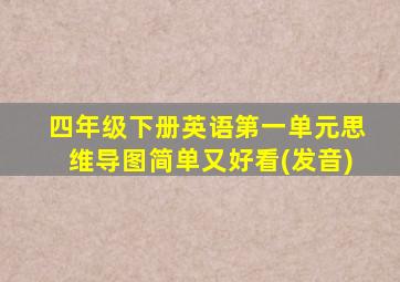 四年级下册英语第一单元思维导图简单又好看(发音)