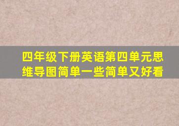 四年级下册英语第四单元思维导图简单一些简单又好看