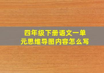 四年级下册语文一单元思维导图内容怎么写