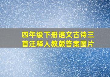 四年级下册语文古诗三首注释人教版答案图片