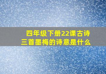 四年级下册22课古诗三首墨梅的诗意是什么