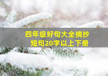 四年级好句大全摘抄短句20字以上下册