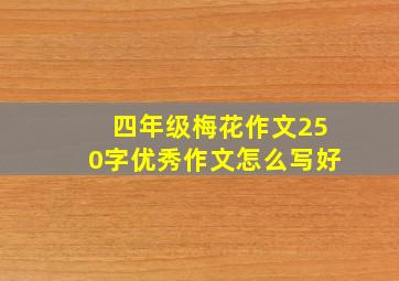 四年级梅花作文250字优秀作文怎么写好