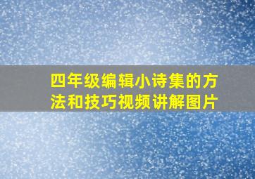 四年级编辑小诗集的方法和技巧视频讲解图片