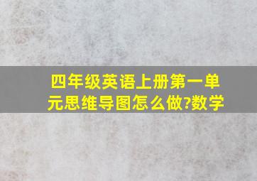 四年级英语上册第一单元思维导图怎么做?数学