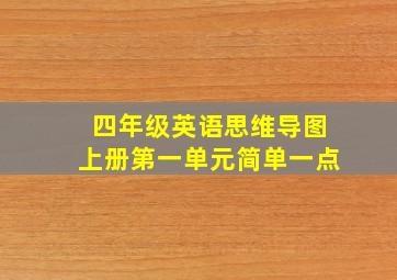 四年级英语思维导图上册第一单元简单一点