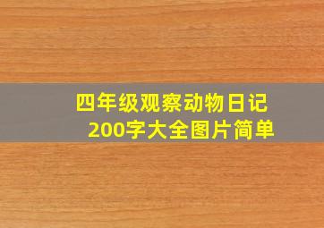 四年级观察动物日记200字大全图片简单