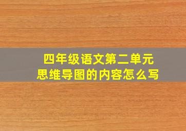 四年级语文第二单元思维导图的内容怎么写