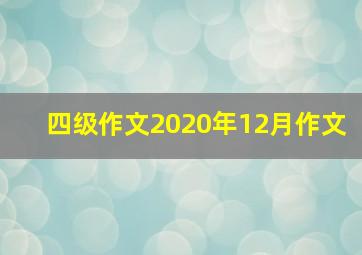 四级作文2020年12月作文