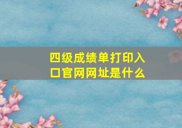 四级成绩单打印入口官网网址是什么