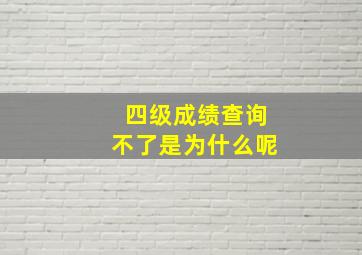 四级成绩查询不了是为什么呢