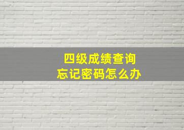 四级成绩查询忘记密码怎么办