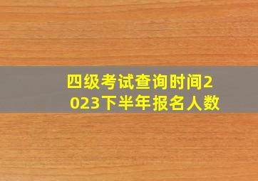 四级考试查询时间2023下半年报名人数