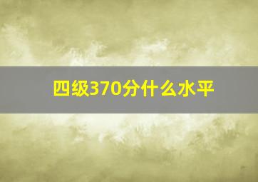 四级370分什么水平