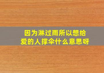 因为淋过雨所以想给爱的人撑伞什么意思呀